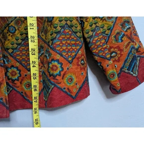 Coldwater Creek Womens Multicolor Geometric Pattern Blazer Jacket W18 Southwest - Picture 14 of 16
